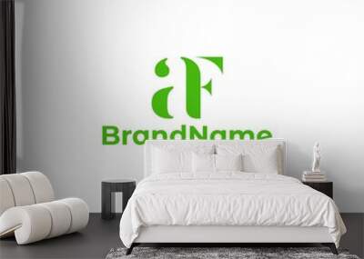 Green AF Logo Design Vector Wall mural