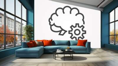 Line icon setting of brain Wall mural