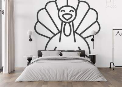 Line icon turkey Wall mural