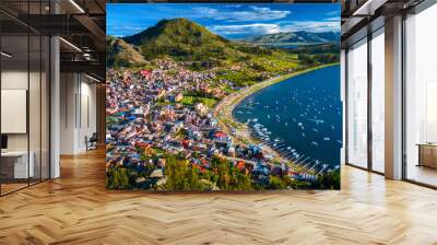 Town of Copacabana and the lake of Titicaca, Bolivia Wall mural