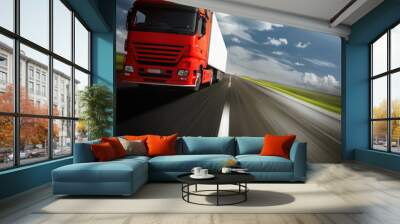 Truck on road Wall mural