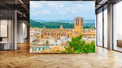 Aerial view of Felanitx with Sant Miguel church, Mallorca, Spain Wall mural