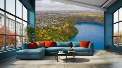 Blue lake at Mount Gambier in Australia Wall mural