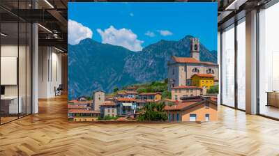 Church in Siviano village at Iseo lake in italy Wall mural