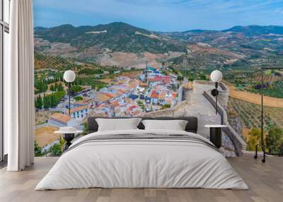 Panorama view of Spanish town Olvera. Wall mural