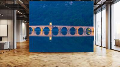 Sunrise view of Mehmed Pasa Sokolovic Bridge in Visegrad, Bosnia and Herzegovina Wall mural