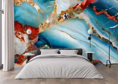 Elegant seamless marble pattern featuring rich textures and vibrant colors Wall mural