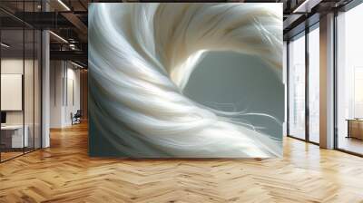 Enchanting Close-Up of a Flowing White Horse Tail in Bright Daylight with Vivid Details and Elegant Fantasy Textures Wall mural