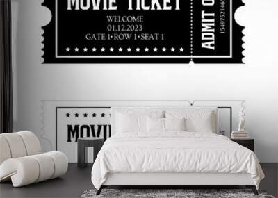 Simple classical tickets. Black and White colors. Vector illustration. Wall mural