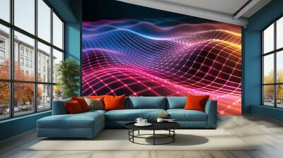 wave blue future background design Wall mural