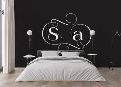 SA latter ligature typography logo design template Wall mural