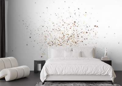 Black ground pepper scattered, spice flying isolated on white, clipping path	 Wall mural