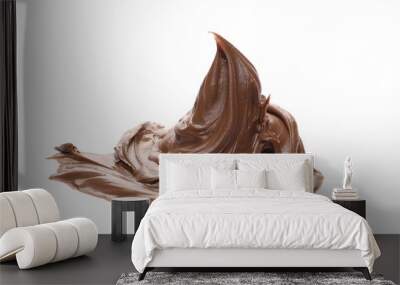 Chocolate cream spread isolated on white background Wall mural