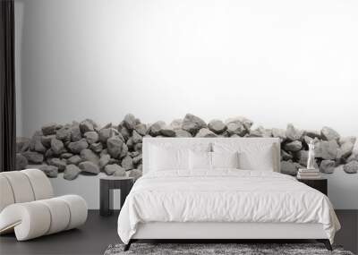 Decorative rocks pile isolated on white  Wall mural