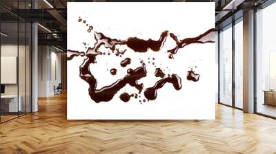 old engine oil spill and splash isolated on white background, texture Wall mural