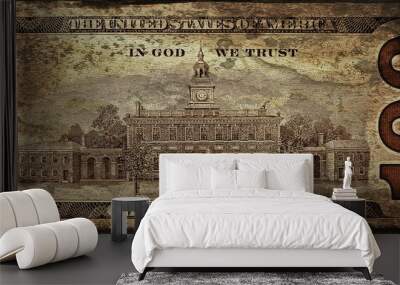 old grunge one hundred dollar bill Wall mural