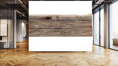 Old wooden signpost isolated on white background Wall mural