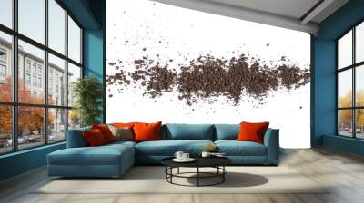 Pile dirt, soil isolated on white background with clipping path Wall mural