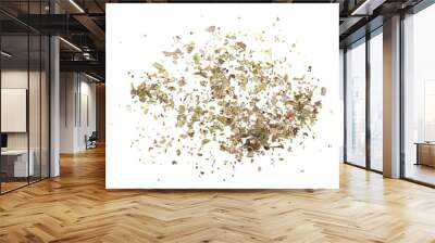 Pile of dried oregano leaves isolated on white background Wall mural