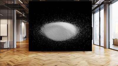 pile salt isolated on black background Wall mural