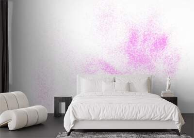 Pink glitter scattered flying isolated on white, background and texture, clipping Wall mural