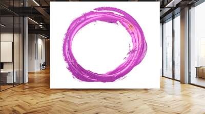 purple circle grunge brush strokes oil paint isolated on white background Wall mural