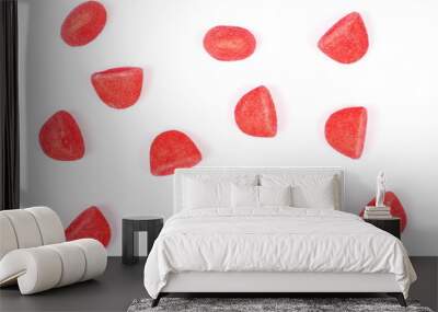 red jelly candy isolated on white background Wall mural