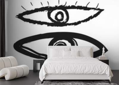 set doodle eye icons Wall mural