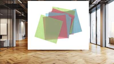 Sticky notes isolated on white background with clipping path, top view Wall mural