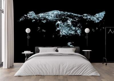 water splash with drops isolated on black background Wall mural