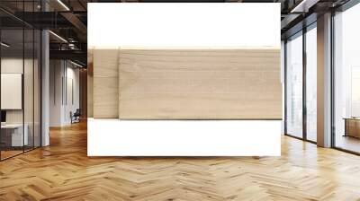 Wooden plank isolated on white background Wall mural