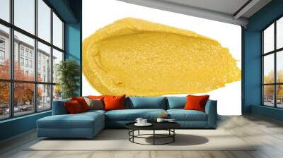 Yellow mustard sauce, spread isolated on white background, top view
 Wall mural