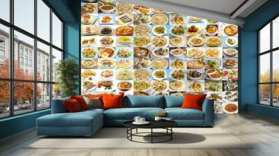 Huge variety of cooked dishes Wall mural