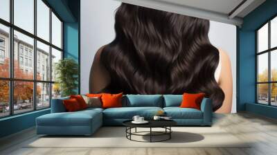 a woman's back with long hair Wall mural