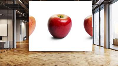 A collection of juicy red apples isolated against a white background. Wall mural