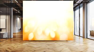 A golden sunny autumn thanksgiving sunset sky with blurred bokeh foliage background. Wall mural