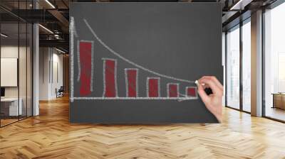 Business Graph On A Chalkboard. Wall mural