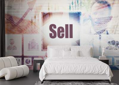 Business Sell collage concept Wall mural