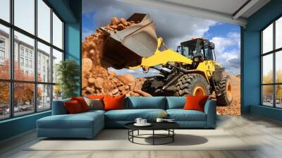 front end loader tipping stone Wall mural