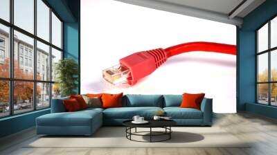 red ethernet network cable 2 Wall mural