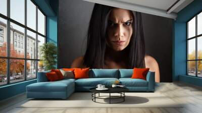 Angry evil woman Wall mural