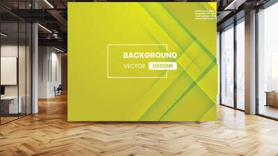 Modern bright yellow , grey, green and white arrow triangle polygonal stripes paper cut corporate business certificate banner background design template Wall mural