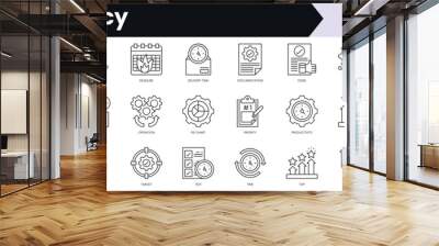 Set of outline efficiency icons. Minimalist thin linear web icon set. vector illustration. Wall mural