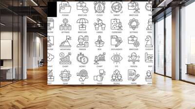 Set of outline entrepreneur icons. Minimalist thin linear web icon set. vector illustration. Wall mural