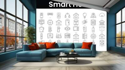 Set of outline smart home icons. Minimalist thin linear web icon set. vector illustration. Wall mural