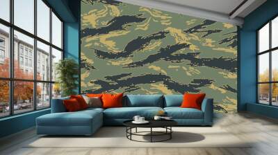 Camouflage seamless pattern.Tiger stripes Wall mural