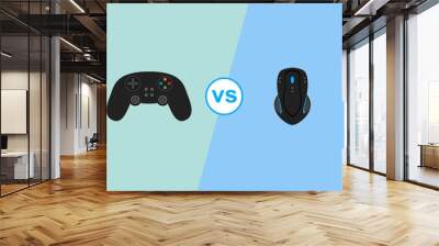 Joystick vs mouse illustration Wall mural