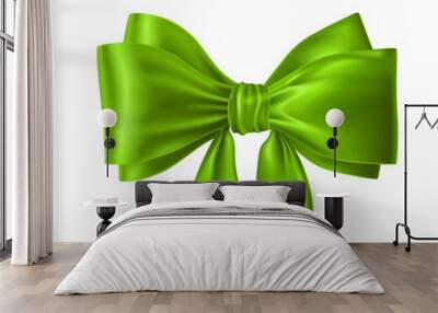 beautiful green realistic vector double gift bow Wall mural