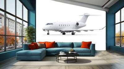 White luxury private jet isolated Wall mural