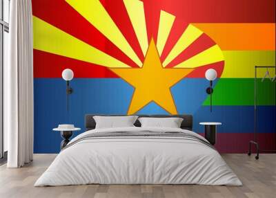 Grunge Arizona and Gay flags - Illustration,
Abstract grunge Arizona Flag and LGBT flag Wall mural